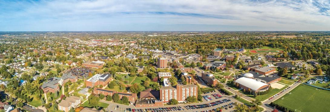 Aerial view of Ashland University